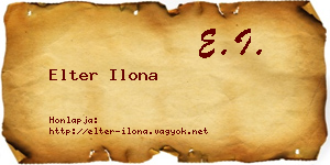 Elter Ilona névjegykártya